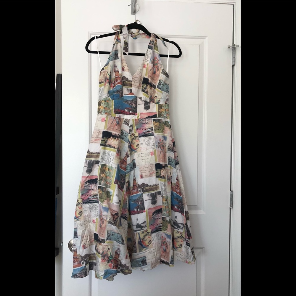 BodenUSA Postcard Retro Halter Midi Dress Size 6
